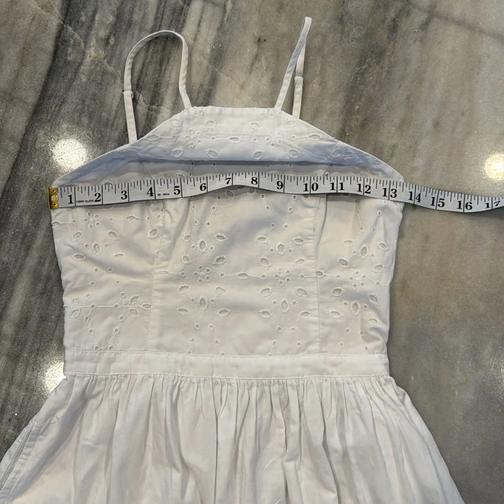 Abercrombie & fitch XS fit and flare halter mini dress cotton eyelet - Picture 2 of 16